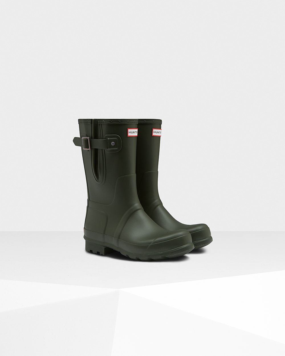 Men Hunter Original Side Adjustable | Short Rain Boots Dark Olive | NZ-32851-SMTR